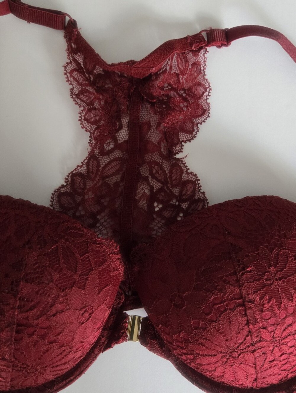 Auden Burgundy Lace Push-Up Bra - Picture 2 of 4